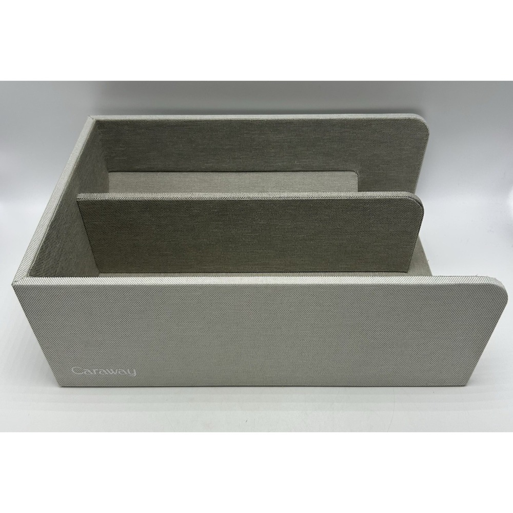 Caraway Food Storage Bin Holder Organizer Cabinet Gray Kitchen Heavy Canvas Read